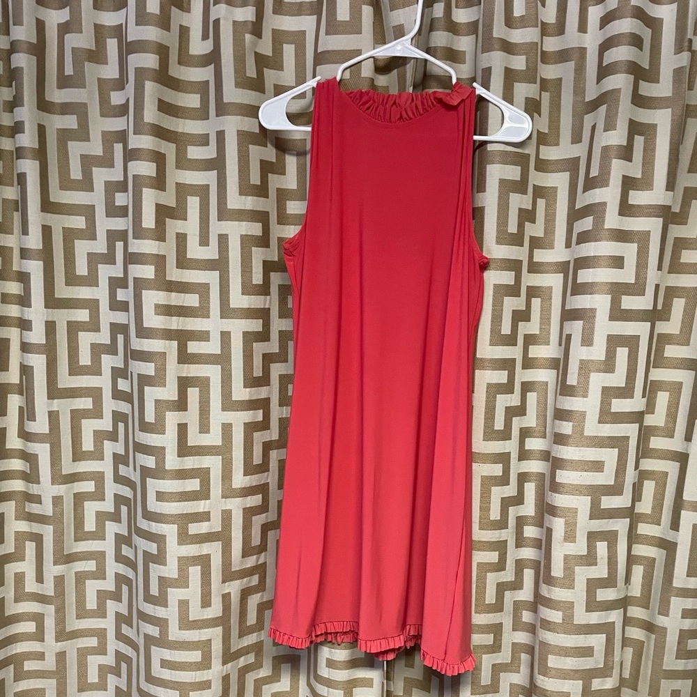 Lightweight peach mid length dress.